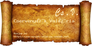 Cservenyák Valéria névjegykártya