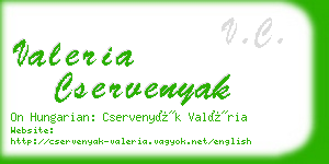 valeria cservenyak business card